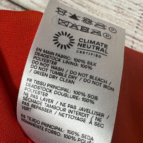 Reformation Maxi Skirt Womens Red Orange Size 6 Long Flowing A-Line 100% Silk - Picture 12 of 13